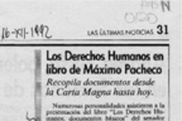 Los Derechos humanos en libro de Máximo Pacheco  [artículo].