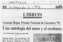 Una antología del amor y el erotismo  [artículo] Eduardo Guerrero del Río.