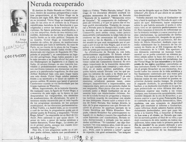 Neruda recuperado  [artículo] Jorge Edwards.