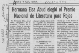 Hermana Elsa Abud elogió el Premio Nacional de Literatura para Rojas