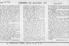 Carmen de Alonso  [artículo] José Flores Leiva.