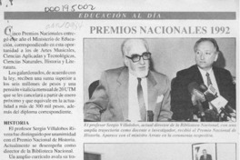 Premios Nacionales 1992  [artículo].