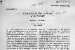 Carlos Emilio Porter Mossó  [artículo] María Etcheverry.
