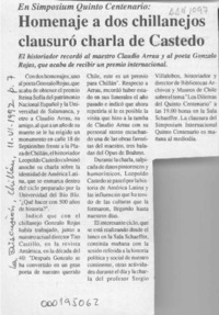 Homenaje a dos chillanejos clausuró charla de Castedo  [artículo].
