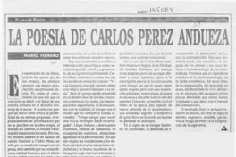La poesía de Carlos Pérez Andueza  [artículo] Mario Ferrero.