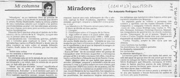 Miradores  [artículo] Antonieta Rodríguez París.