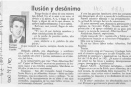 Ilusión y desánimo  [artículo] Enrique Ramírez Capello.