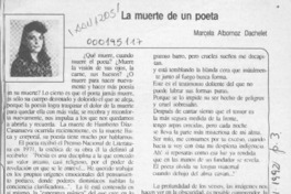 La muerte de un poeta  [artículo] Marcela Albornoz Dachelet.