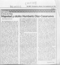 Majestad y otoño, Humberto Díaz-Casanueva  [artículo] Iojanán B. Pinto.