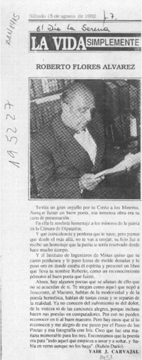 Roberto Flores Alvarez  [artículo] Yair Carvajal J.