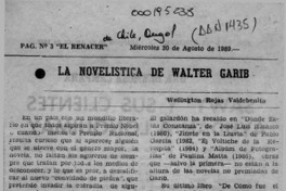 La novelística de Walter Garib  [artículo] Wellington Rojhas Valdebenito.
