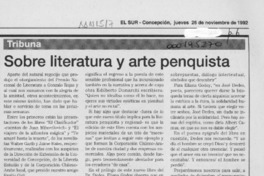 Sobre literatura y arte penquista  [artículo] Sergio Ramón Fuentealba.