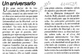 Un aniversario  [artículo] Andrés Gallardo.