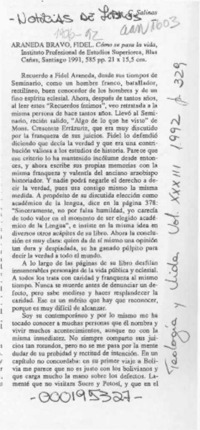 "Cómo se pasa la vida"  [artículo] Humberto Muñoz R.