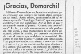 Gracias, Domarchi!  [artículo] Juan Rubén Valenzuela.