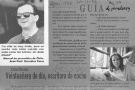 Veinteañera de día, escritora de noche  [artículo] Juan Andrés Guzmán.
