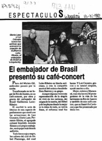 El Embajador de Brasil presentó su café-concert  [artículo].
