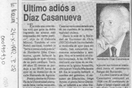 Ultimo adiós a Díaz Casanueva  [artículo].