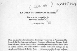 La obra de Domingo Tessier  [artículo] Fernando Debesa M.