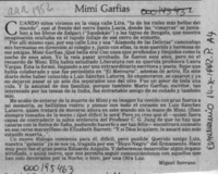 Mimí Garfias  [artículo] Miguel Serrano.