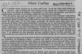 Mimí Garfias  [artículo] Miguel Serrano.