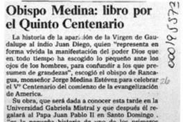 Obispo Medina, libro por el Quinto Centenario  [artículo].