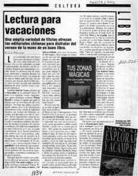 Lectura de vacaciones  [artículo] Eugenia Fernández.