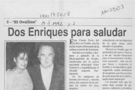 Dos Enriques para saludar  [artículo] M A. Cortés B.
