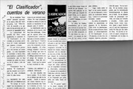 "El Clasificador", cuentos de verano  [artículo].