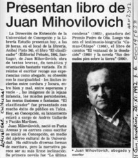 Presentan libro de Juan Mihovilovich