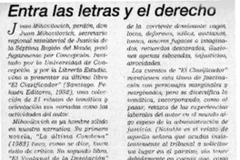 Entre las letras y el derecho  [artículo] Andrés Gallardo.