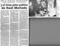 "La Hoja verde" y el firme pulso poético de Raúl Mellado  [artículo].