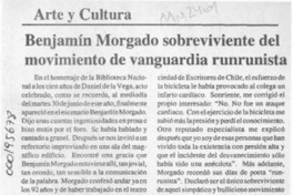 Benjamín Morgado, sobreviviente del movimiento de vanguardia runrunista  [artículo].