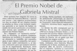 El Premio Nobel de Gabriela Mistral  [artículo] Hugo Rolando Cortés.