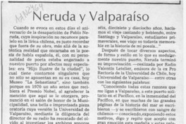 Neruda y Valparaíso  [artículo] c Lautaro Robles.