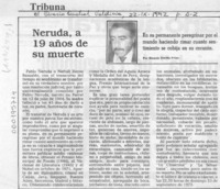 Neruda, a 19 años de su muerte  [artículo] Ricardo Triviño Frías.