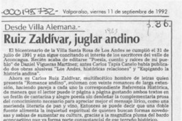 Ruiz Zaldívar, juglar andino  [artículo] Pedro Mardones Barrientos.
