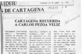 Cartagena recuerda a Carlos Pezoa Véliz  [artículo].
