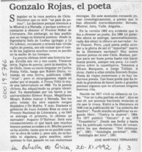 Gonzalo Rojas, el poeta  [artículo] José Martínez Fernández.