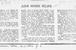Juan Marin Rojas  [artículo] Amparo Pozo.
