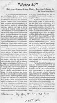 "Retro 40"  [artículo] Miguel Angel Díaz A.