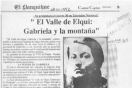 "El Valle de Elqui, Gabriela y la montaña"  [artículo].