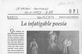 La infatigable poesía  [artículo] Ramón Díaz Eterovic.