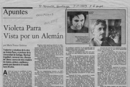 Violeta Parra vista por un alemán  [artículo] María Teresa Cárdenas.