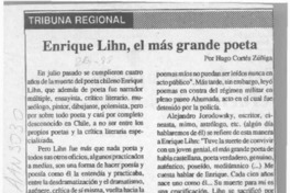 Enrique Lihn, el más grande poeta  [artículo] Hugo Cortés Zúñiga.