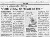 "María Jesús -- un milagro de amor"  [artículo] Rosario Guzmán Errázuriz.