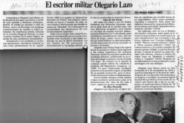 El escritor militar Olegario Lazo  [artículo] Marino Muñoz Lagos.