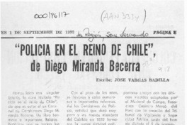 "Policía en el Reino de Chile"  [artículo] José Vargas Badilla.