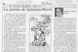 La poesía de Gabriela Marot  [artículo] Eugenio Matus Romo.