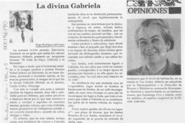 La Divina Gabriela  [artículo] Hugo Rodríguez del Canto.
